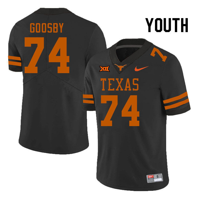 Youth #74 Trevor Goosby Texas Longhorns College Football Jerseys Stitched Sale-Black